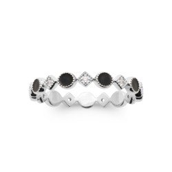 BAGUE ARGENT 925 RHODIE LAQUE OZ