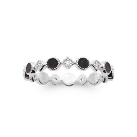 BAGUE ARGENT 925 RHODIE LAQUE OZ
