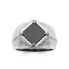BAGUE ARGENT 925  AGATE NOIRE
