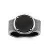 BAGUE ARGENT 925  IMIT ONYX