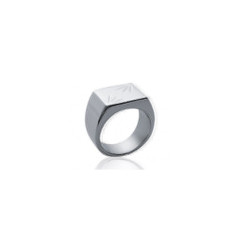 Bague Chevalière Acier Poli