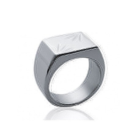 Bague Chevalière Acier Poli