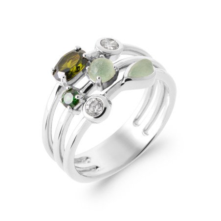 BAGUE ARGENT 925 RHODIE OZ PV