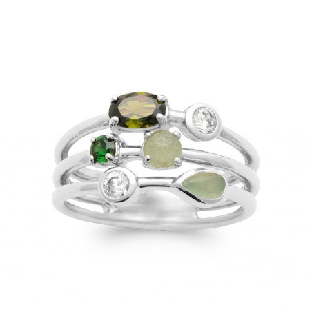 BAGUE ARGENT 925 RHODIE OZ PV