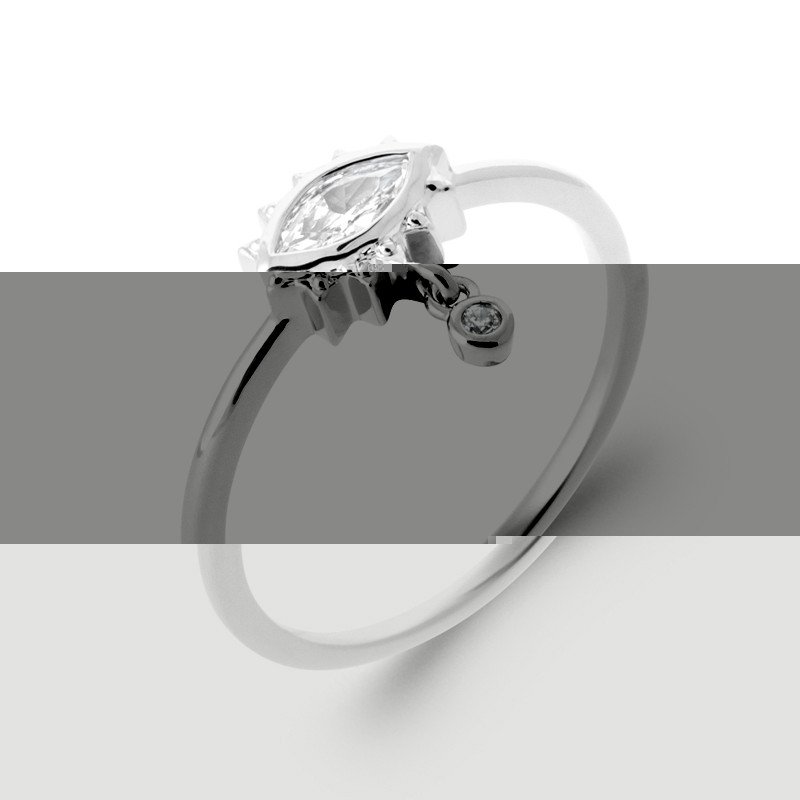 BAGUE ARGENT 925 RHODIE OZ