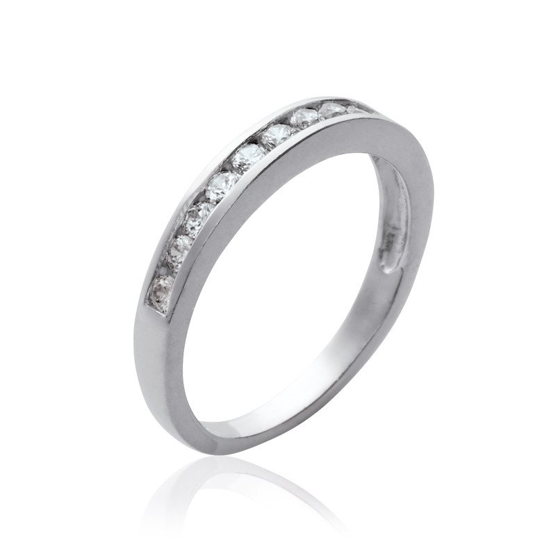 Bague Argent Rhodié Oxydes de Zirconium