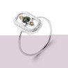 BAGUE ARGENT 925 RHODIE JASPE DALMATIEN