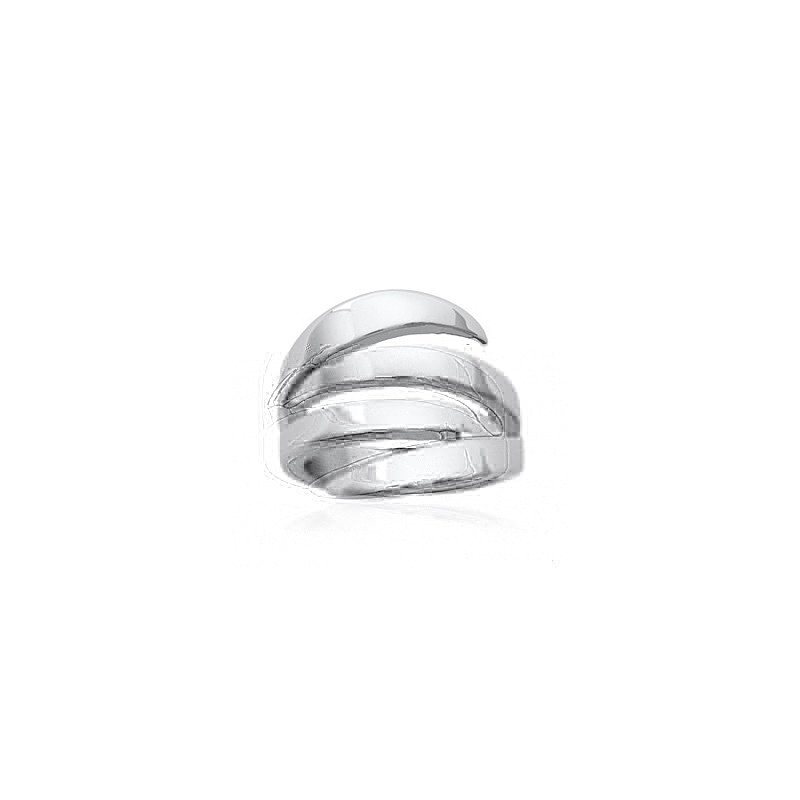 Bague Acier Design Ondulé