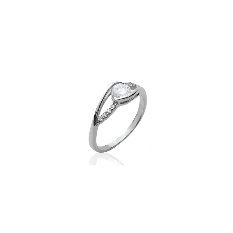 Bague Vague Scintillante en Argent Rhodié et Oxydes de Zirconium