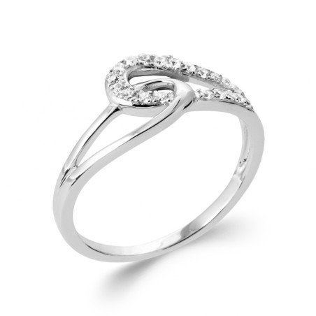 Bague Argent Rhodié Volute Scintillante