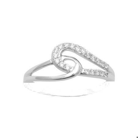 Bague Argent Rhodié Volute Scintillante