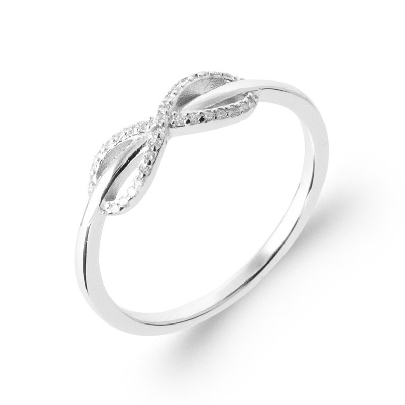 Bague Infini Scintillant en Argent Rhodié