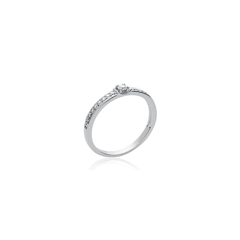Bague Argent Rhodié Oxydes de Zirconium