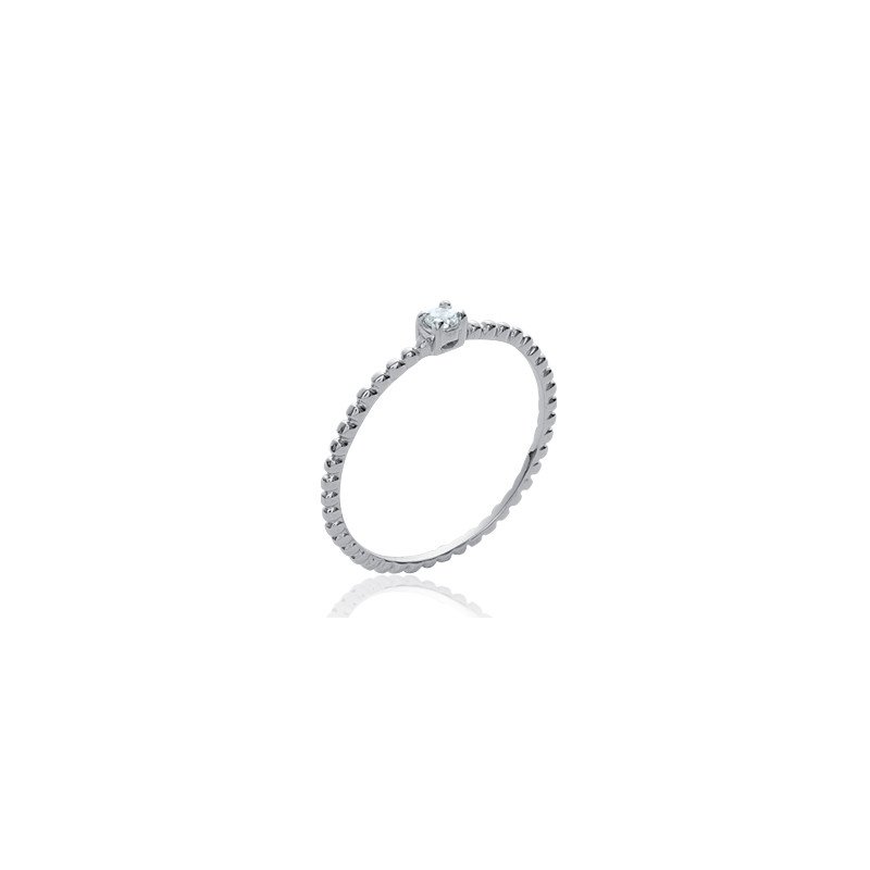 Bague Perlée Argent Rhodié et Oxyde de Zirconium