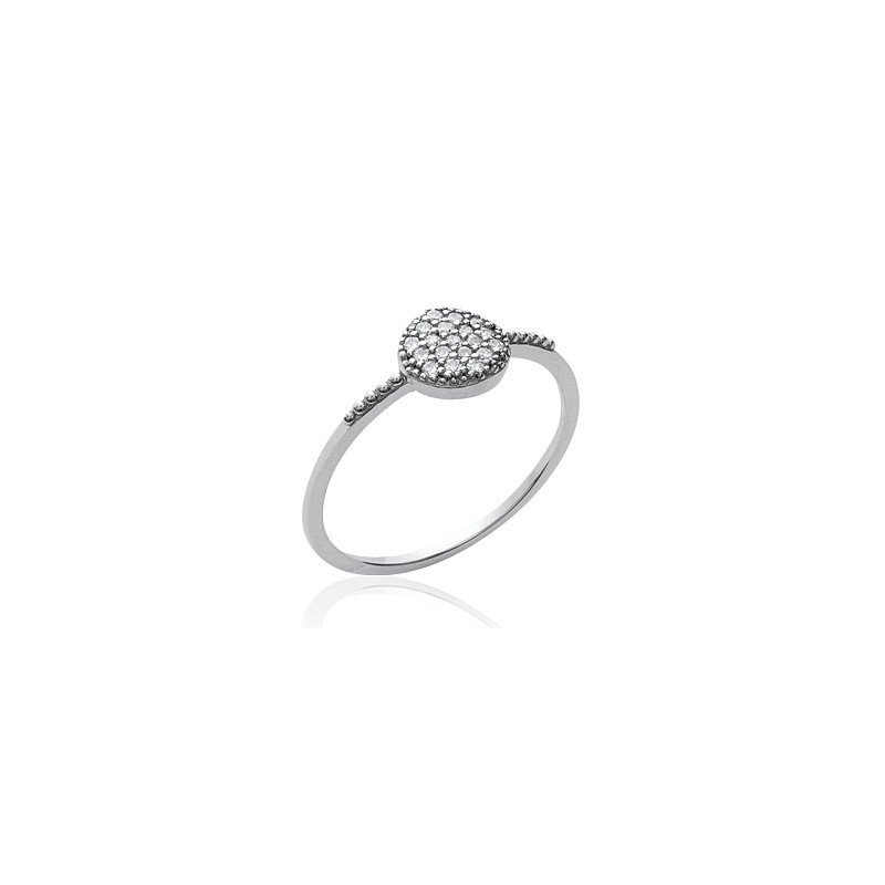 Bague Pavé Scintillant en Argent Rhodié