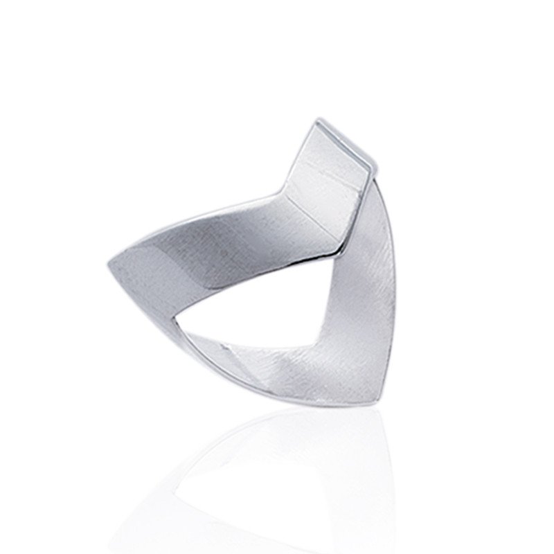Bague Argent Géométrique Brossé