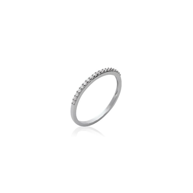 Bague Argent Rhodié Demi-Alliance Scintillante