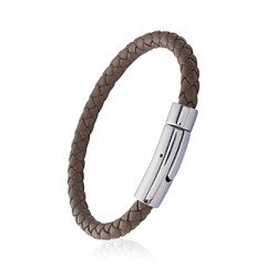 BRACELET ACIER CUIR