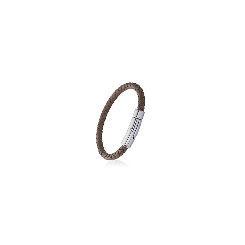 BRACELET ACIER CUIR