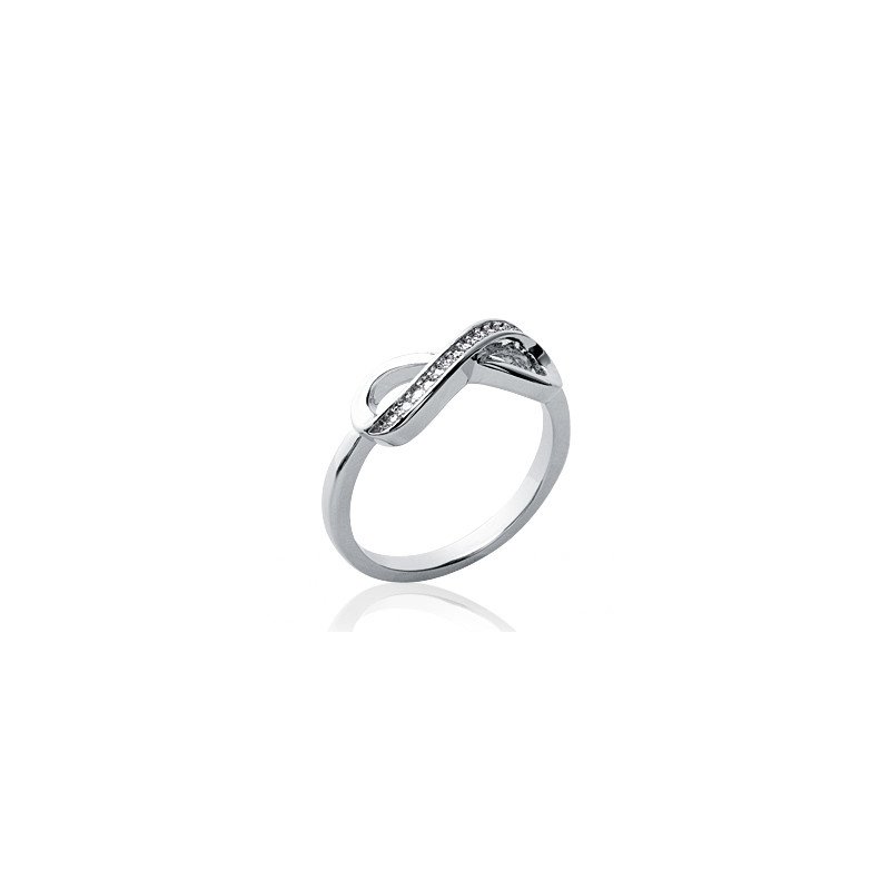 Bague Infini Argent Rhodié et Oxydes de Zirconium