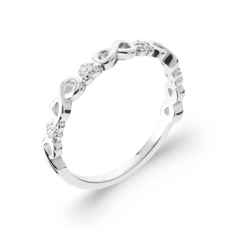 Bague Infini Scintillant en Argent Rhodié