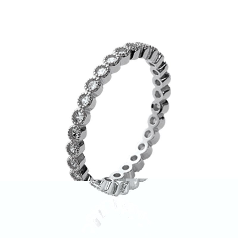 Bague Éternité Oxyde de Zirconium en Argent Rhodié