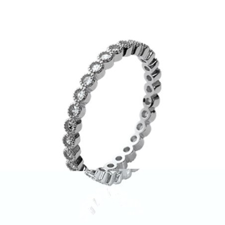 Bague Éternité Oxyde de Zirconium en Argent Rhodié