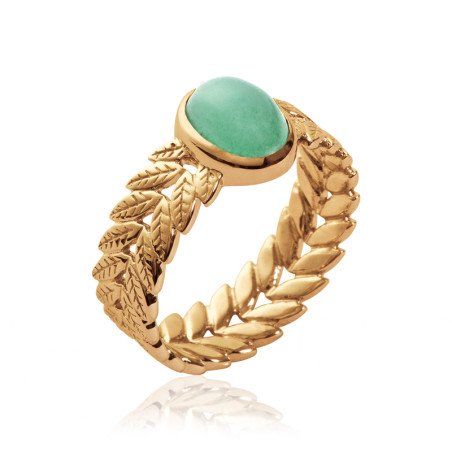 BAGUE PL-OR 750 3MIC AVENTURINE