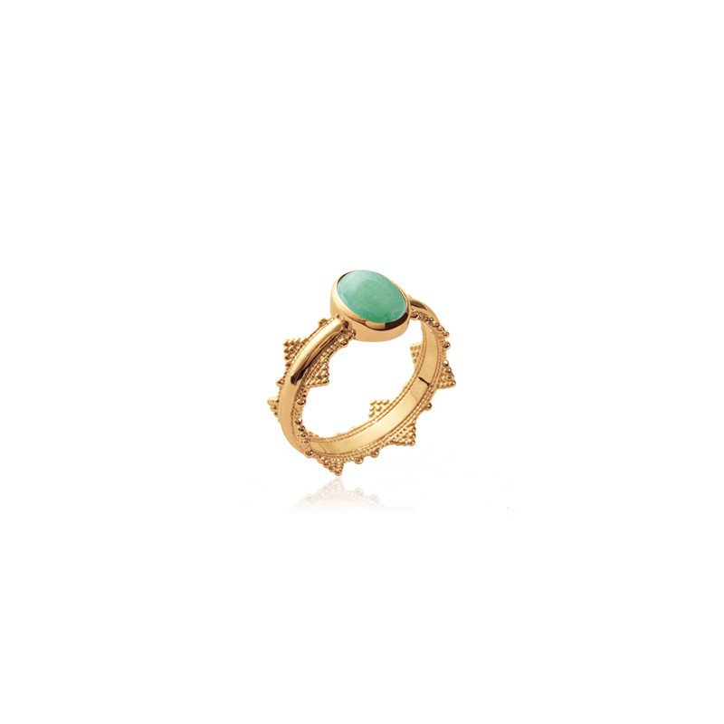 BAGUE PL-OR 750 3MIC AVENTURINE