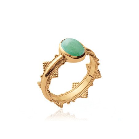 BAGUE PL-OR 750 3MIC AVENTURINE