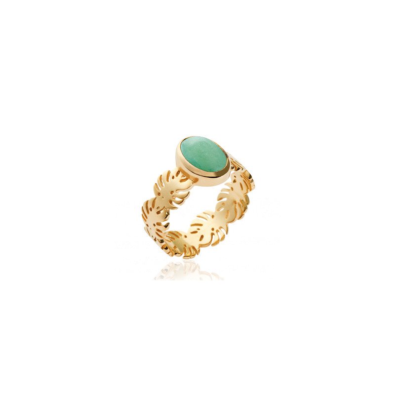 BAGUE PL-OR 750 3MIC AVENTURINE
