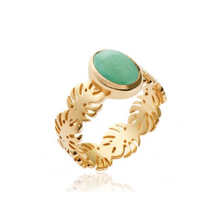BAGUE PL-OR 750 3MIC AVENTURINE