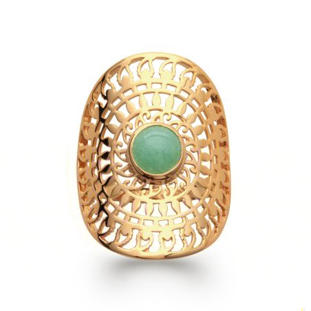 BAGUE PL-OR 750 3MIC AVENTURINE