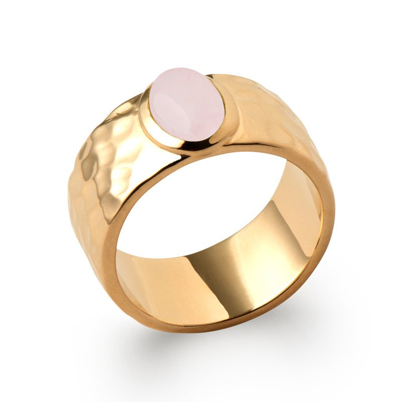 BAGUE PL-OR 750 3MIC QUARTZ ROSE