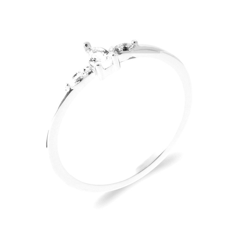 Bague Argent Rhodié Oxydes de Zirconium Papillon