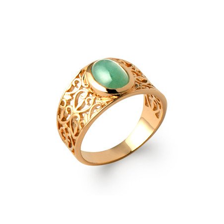 BAGUE PL-OR 750 3MIC AVENTURINE