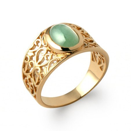 BAGUE PL-OR 750 3MIC AVENTURINE