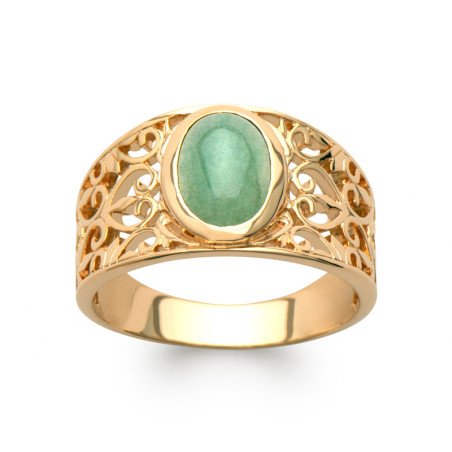 BAGUE PL-OR 750 3MIC AVENTURINE