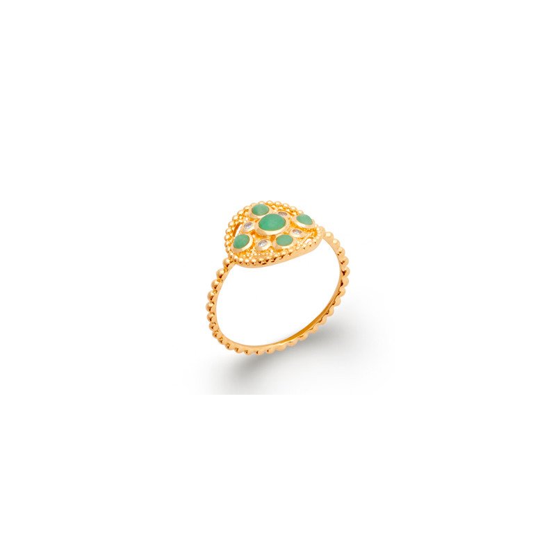BAGUE PL-OR 750 3MIC AVENTURINE