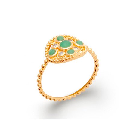 BAGUE PL-OR 750 3MIC AVENTURINE