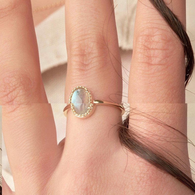 BAGUE PL-OR 750 3MIC LABRADORITE
