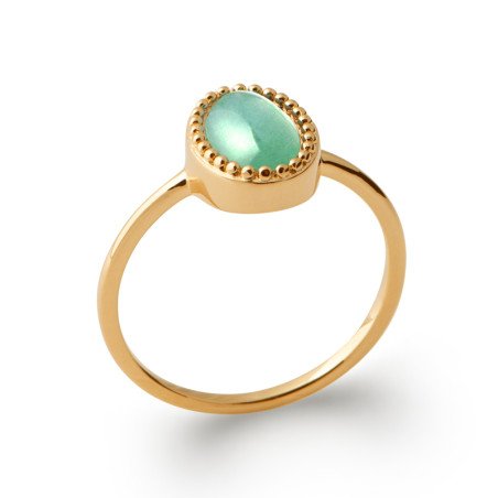 BAGUE PL-OR 750 3MIC AVENTURINE