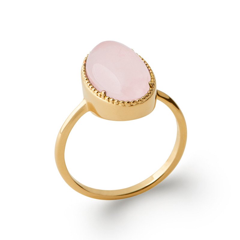 BAGUE PL-OR 750 3MIC QUARTZ ROSE
