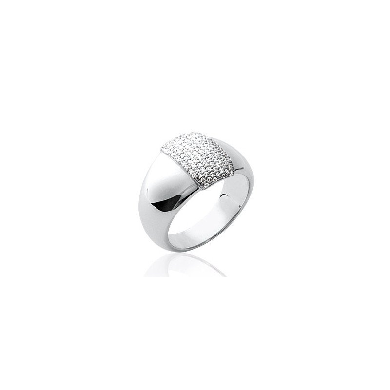 Bague Argent Rhodié et Pavé Scintillant