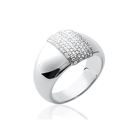 Bague Argent Rhodié et Pavé Scintillant