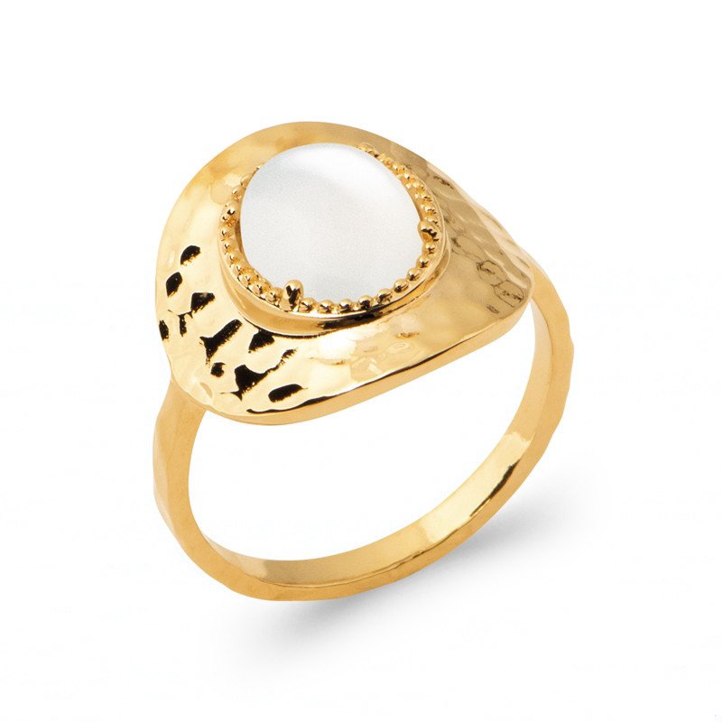 BAGUE PL-OR 750 3MIC PIERRE DE LUNE