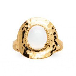 BAGUE PL-OR 750 3MIC PIERRE DE LUNE