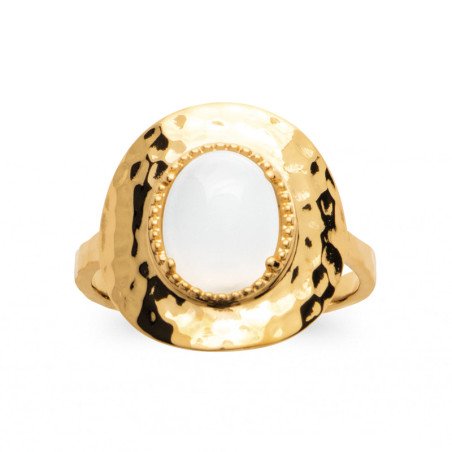 BAGUE PL-OR 750 3MIC PIERRE DE LUNE