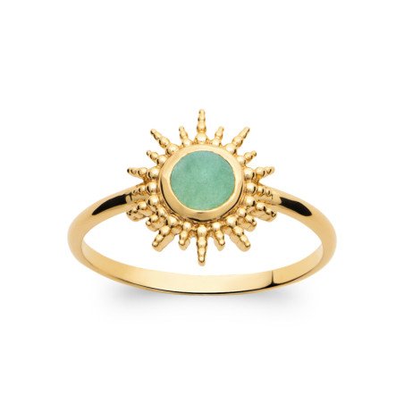 BAGUE PL-OR 750 3MIC AVENTURINE