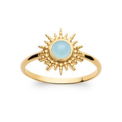BAGUE PL-OR 750 3MIC AGATE BLEUE